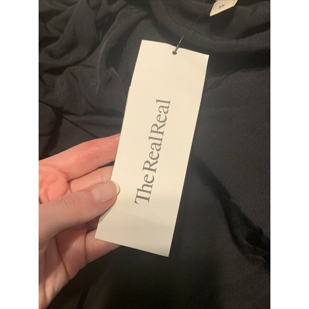 Vera Wang Authentic Solid Black Long Sleeve Velvet MIDI Robe Small Medium - Picture 6 of 6